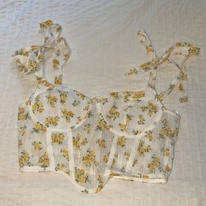 Dainty floral corset top